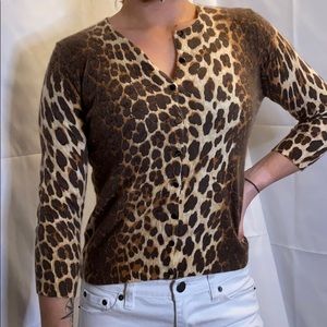 Button up cardigan, cheetah print